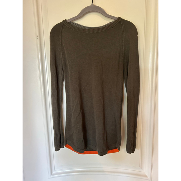 Lululemon Sweaters - Women's Lululemon Olive Green Orange Long Sleeve lightweight Sweater, XS